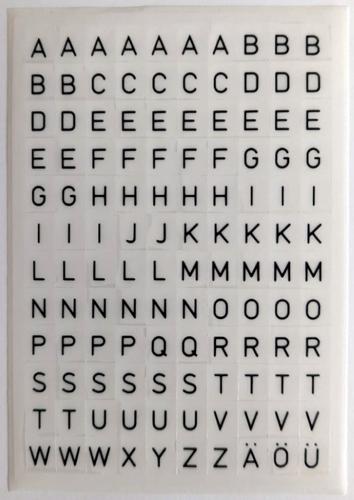 Black A-Z Self-Adhesive Letters Labels - 5mm tall, Black on Transparent Background Stickers