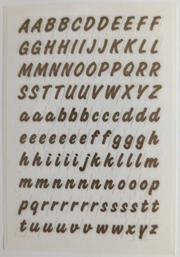 Gold  A-Z Self-Adhesive Letters Labels - 8mm tall, Gold on Transparent Background Stickers