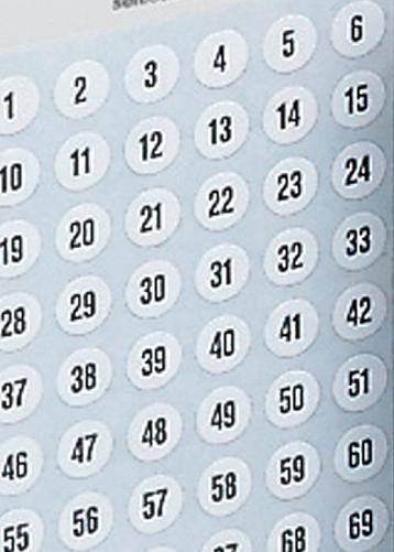 Self-adhesive Numbers, 1 to 240 - 12mm