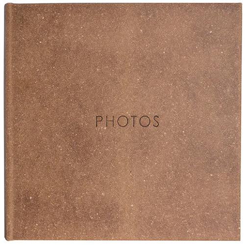 Signature Series Recycled Leather Photo Album - 6x4" Slip-In Memo Album for 200 Photos - Sand Brown