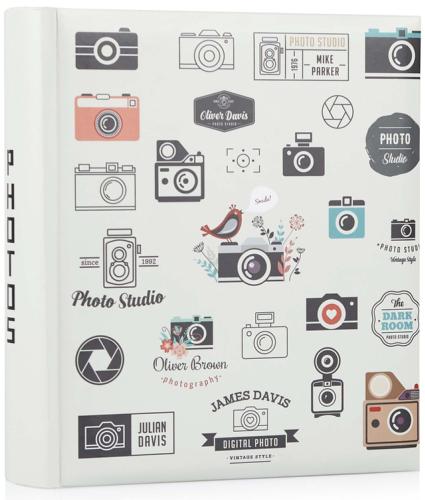 Snap Happy Camera-Covered Slip-In Photo Album - Holds 200 6x4.5" Prints