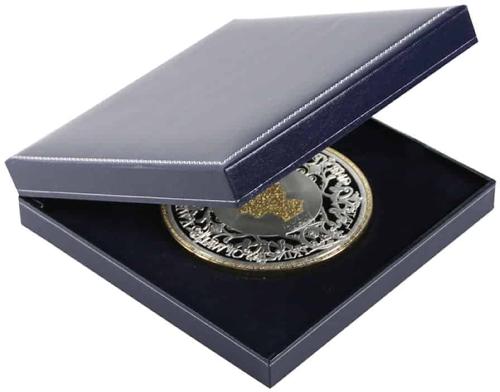 Dark Blue Coin Case with Mouldable Base - Holds Coin Sets or Medals up to 140mm