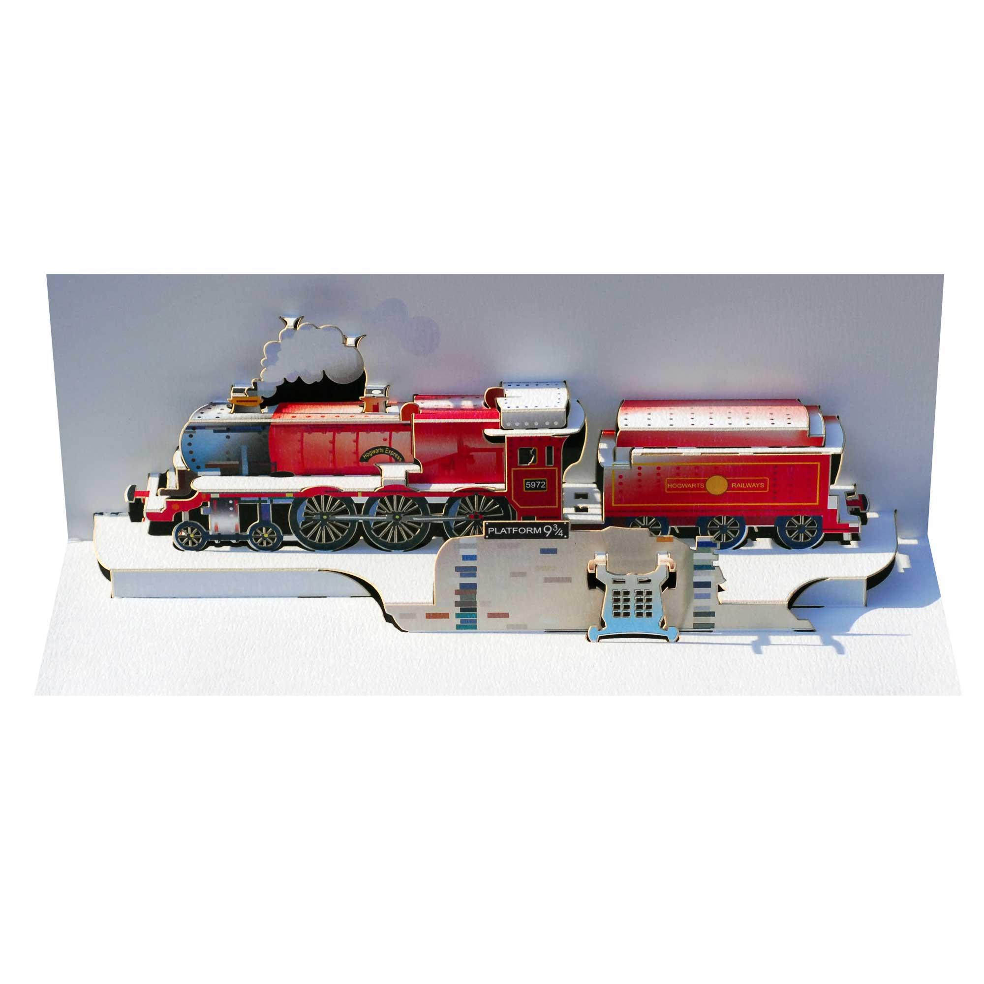 Steam Train Express Red Train - Amazing Pop-up Greeting Card