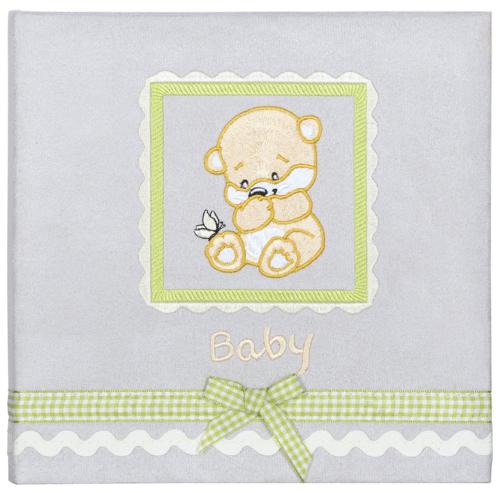 Stitched Bear Baby Slip-in Photo Album / Memory Book - Holds 180 6x4" Prints