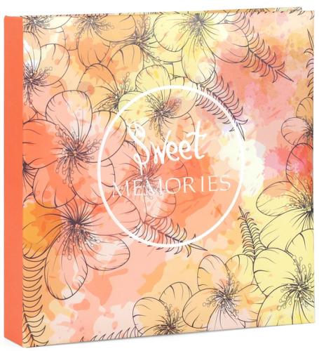 Sweet Memories- Orange Floral Slip-In Photo Album - Holds 200 Landscape 6x4.5" Prints