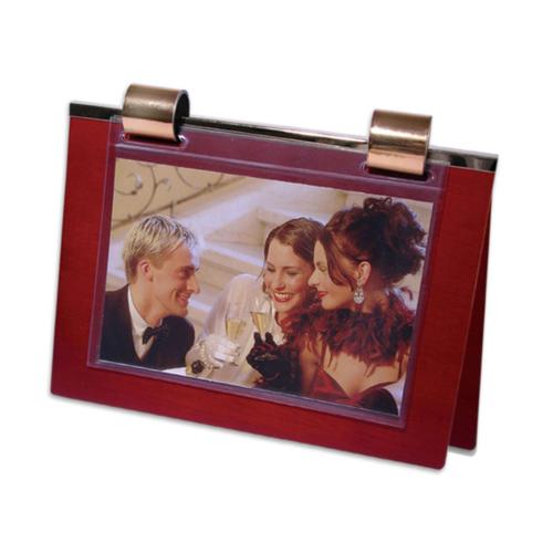 Table-top Wooden Photo Flip Display Stand with 8 Pockets for 6x4" prints