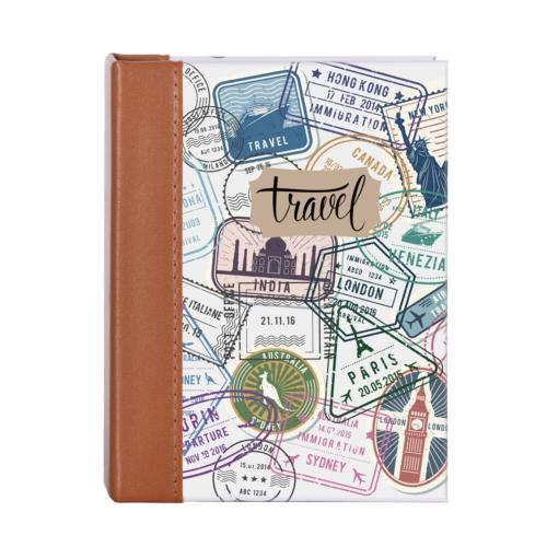 Travel 6x4" Photo Slip-in Memo Album with Leather Effect Stitched Spine - Holds 100