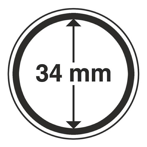 Ultra Intercept Coin Capsules Range, Circular and Rimless with Anti-tarnish Foam - 34mm