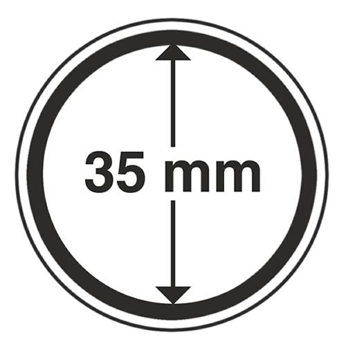 Ultra Intercept Coin Capsules Range, Circular and Rimless with Anti-tarnish Foam - 35mm
