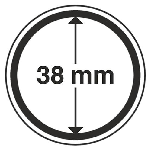 Ultra Intercept Coin Capsules Range, Circular and Rimless with Anti-tarnish Foam - 38mm