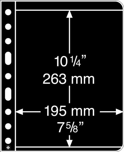 Black Vario 1S - Stamp Pocket Refill Sheets (263x195mm) Pack of 5