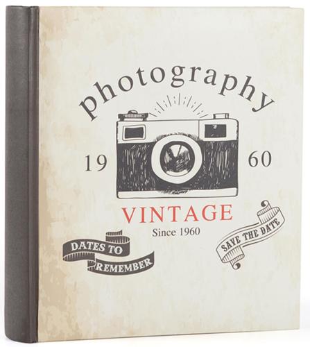 Vintage Camera Slip-In Photo Album - Holds 200 6x4.5" Prints