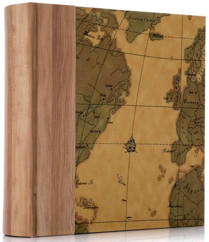 Vintage Map Slip-In Photo Album - 200 Photos - 6x4.3" Prints