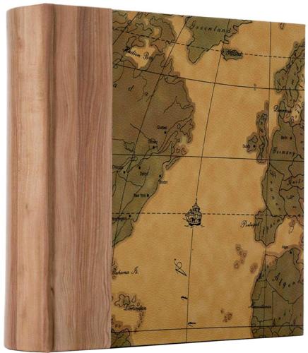 Vintage Map Slip-In Photo Album - 200 Photos - 6x4.3" Prints