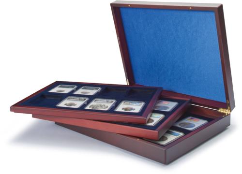 Volterra Deluxe Trio (3 Tray) Coin Presentation Case - Holds 24 Slab Coin Capsules (Everslab or Quickslab)
