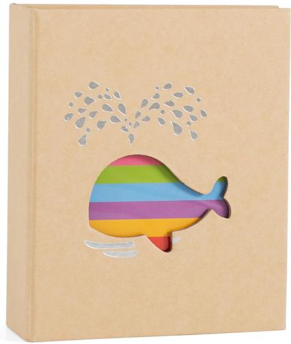 Slip-In Photo Album - Rainbow Whale Design - Holds 100 Portrait 6x4.5" Prints