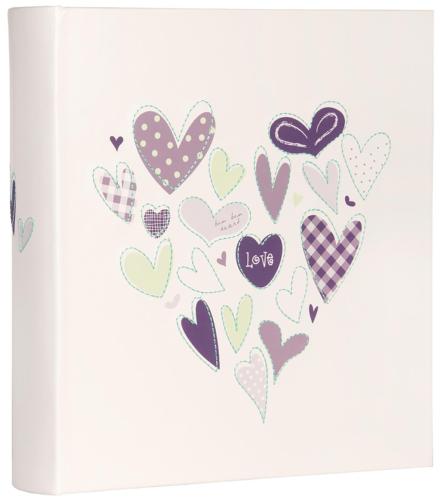 Corazon- Romantic Heart-Themed  6x4.5" Slip-in Photo Album - 200 Prints - White