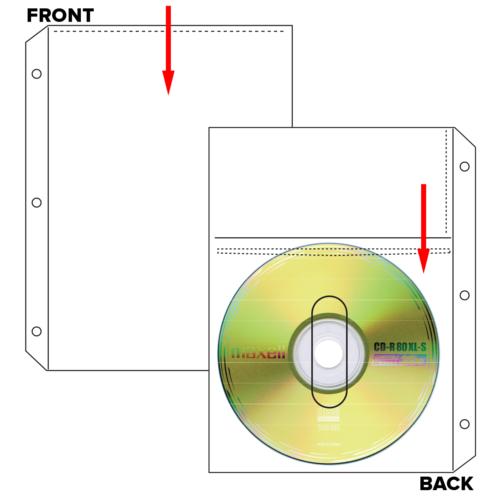White DVD Archival Pocket Refills (1 DVD 1 booklet) - Pack of 10