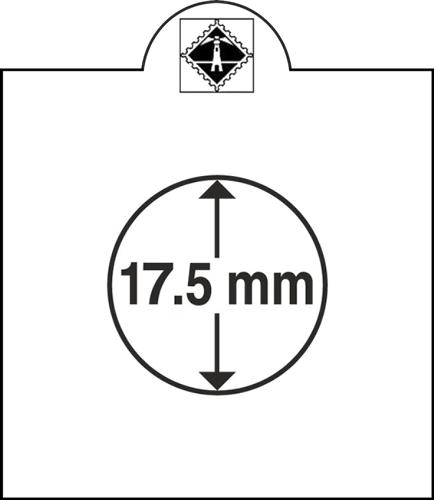 White Individual Coin Holders for Stapling pack of 100 - up to 17.5mm