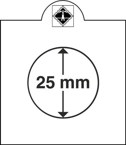 White Individual Coin Holders for Stapling pack of 100 - up to 25mm