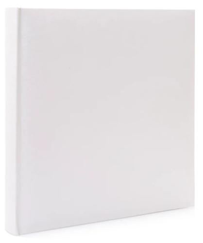 Luxury White Satin Traditional Interleaved Photo Album with 100 Pages