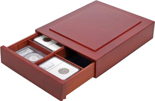 Mahogany Wood Collection Box - Customisable Storage for Collectables