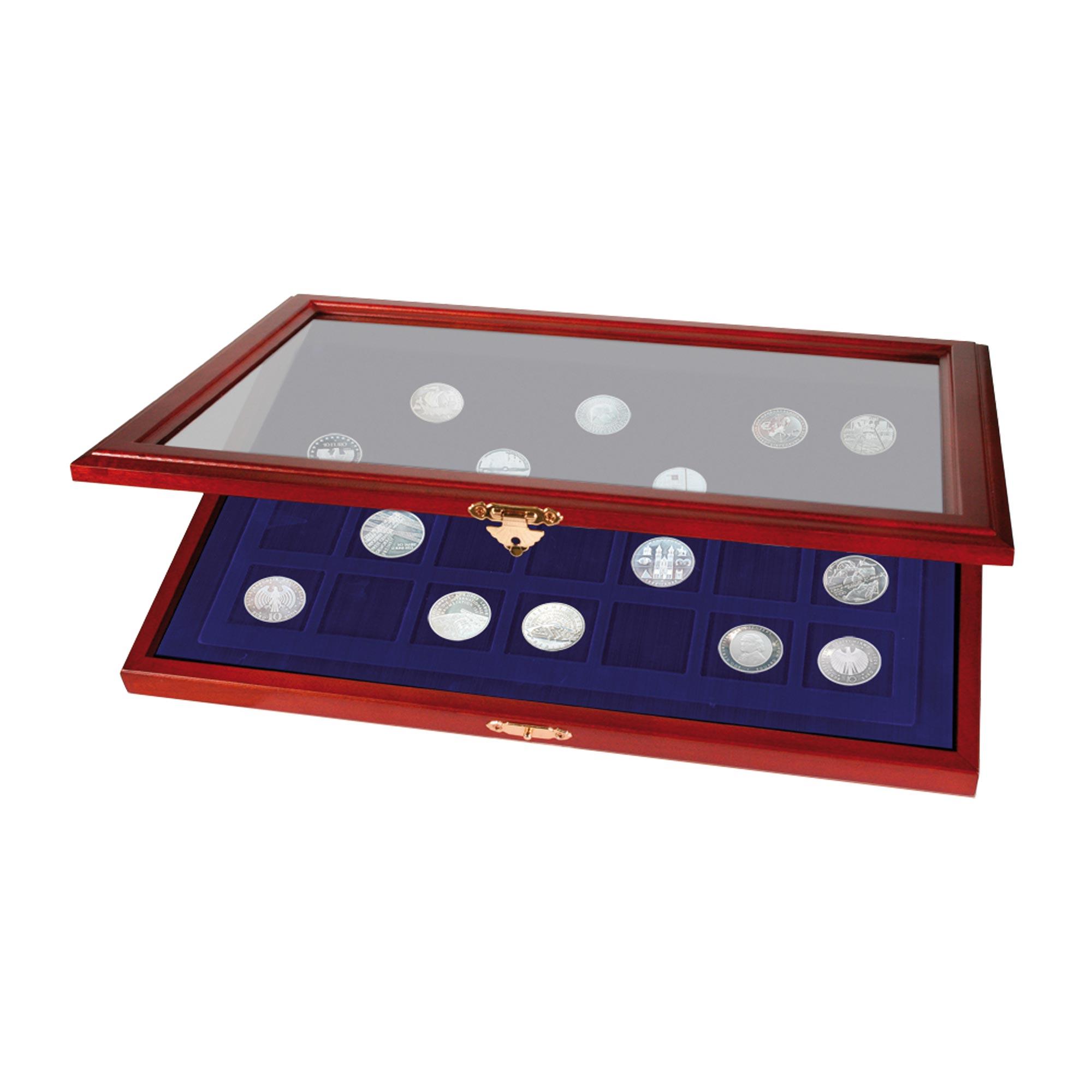 Wooden Display Showcases for Coins & Medals - 55x55mm