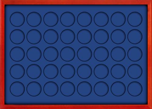 Wooden Coin Display Showcase - 40 spaces up to 26mm diameter