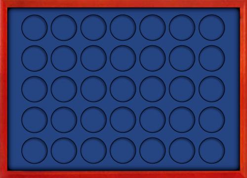 Wooden Coin Display Showcase - 35 spaces up to 33mm diameter