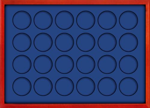 Wooden Coin Display Showcase - 24 spaces up to 38mm diameter
