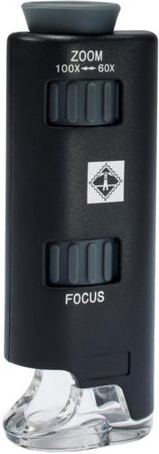 Pocket Microscope 60x-100x with LED Light - For Stamps, Coins & Collectibles